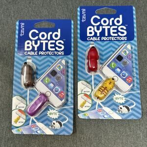Tzumi Cord Bytes iPhone Cable Protector Silicone Red Dog Cat Brown Dog Hippo NEW